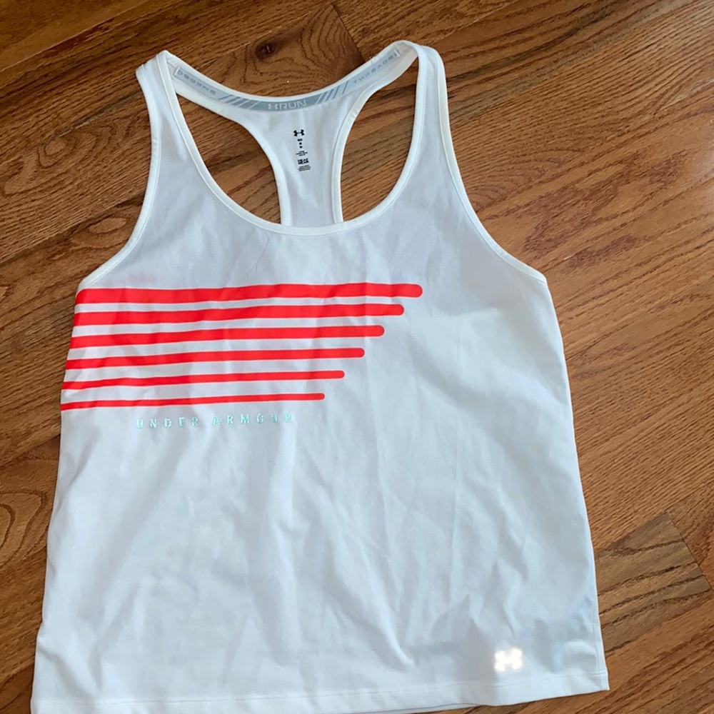 Under Armour White and Red Tank Top